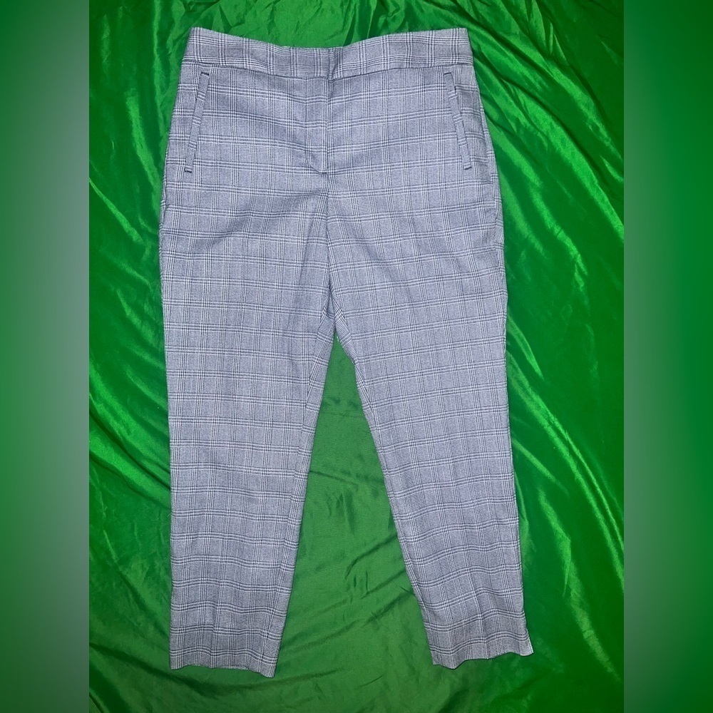 NWT Talbots Blue and White Checkered Pants size 6 Petite